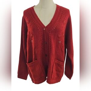 TC Fashion Deep Floral Embtoidered Cardigan